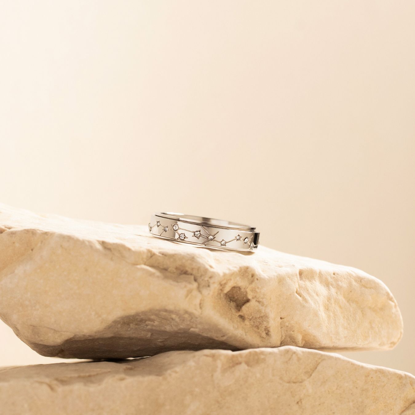 silver constellation crystal anxiety ring