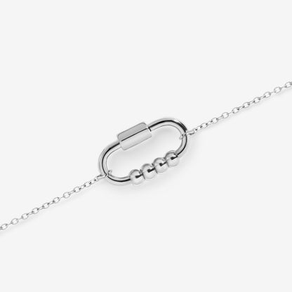 silver 4-bead spinning bracelet