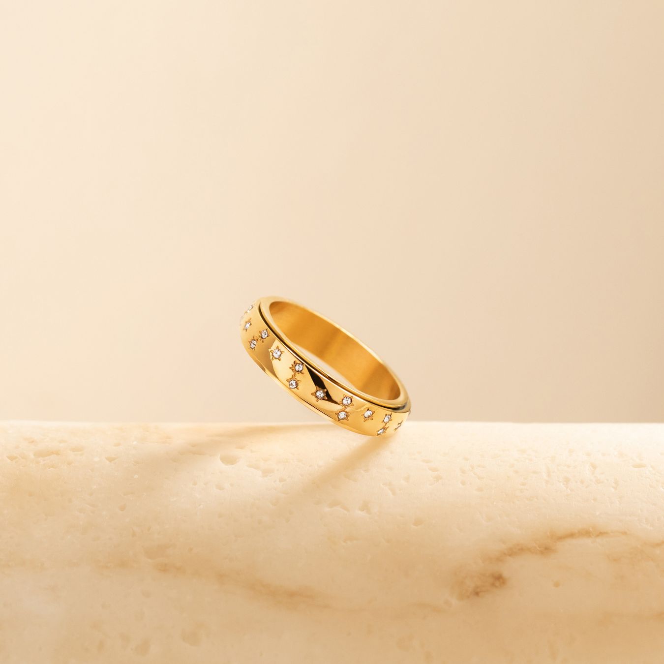 gold night sky anxiety ring