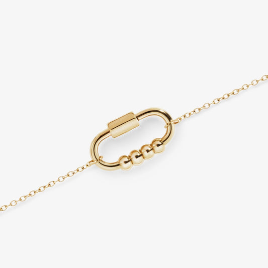 gold 4-bead spinning bracelet