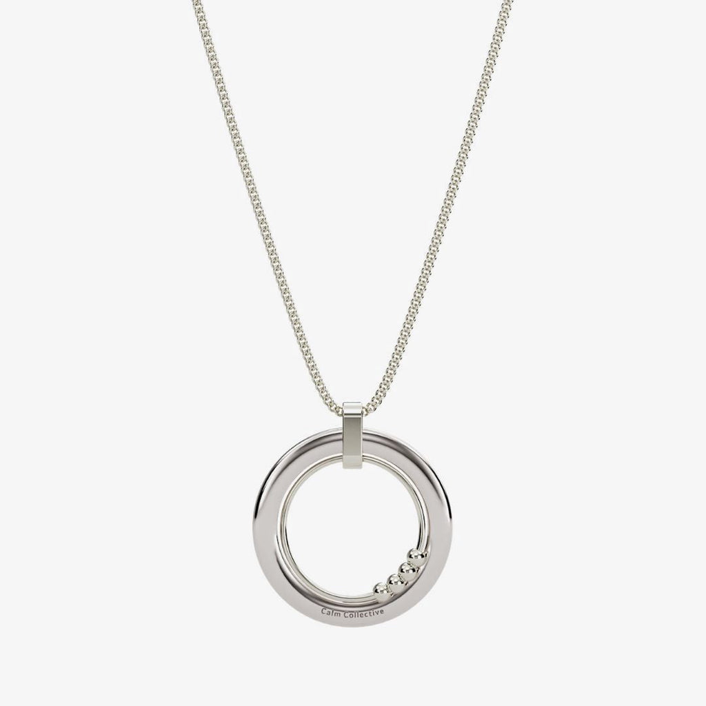 silver 4-bead fidget necklace