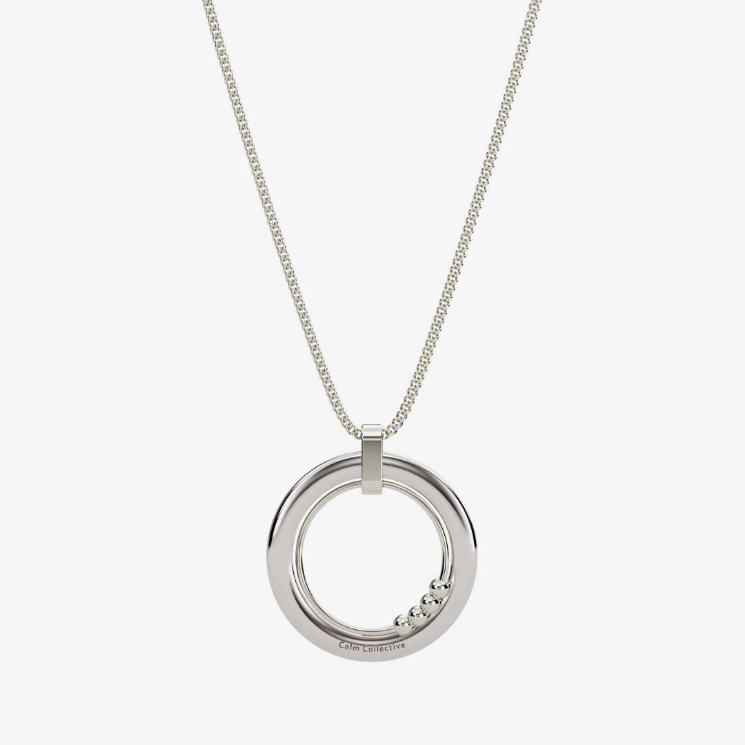 silver 4-bead fidget necklace