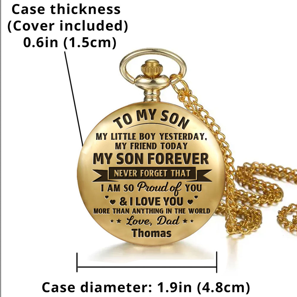 My Son Forever - Personalized Custom Pocket Watch