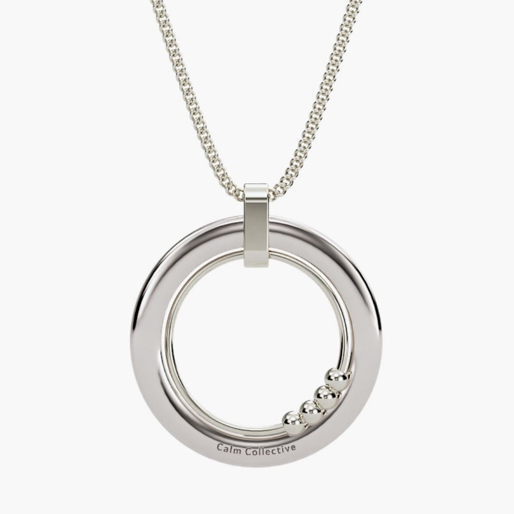 silver 4-bead fidget necklace