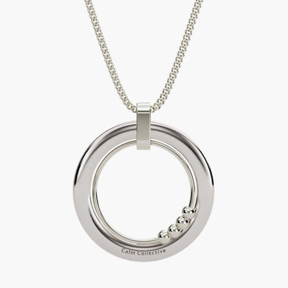 silver 4-bead fidget necklace