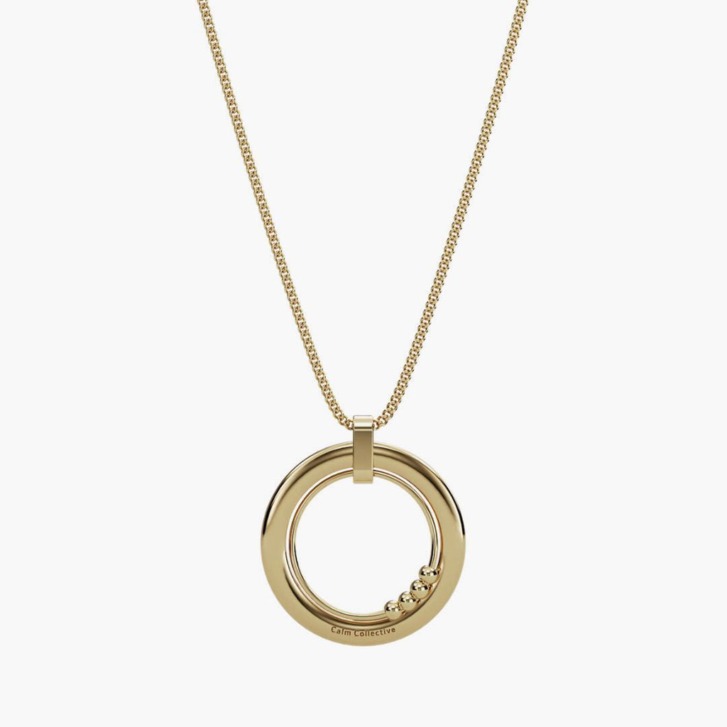 gold 4-bead fidget necklace