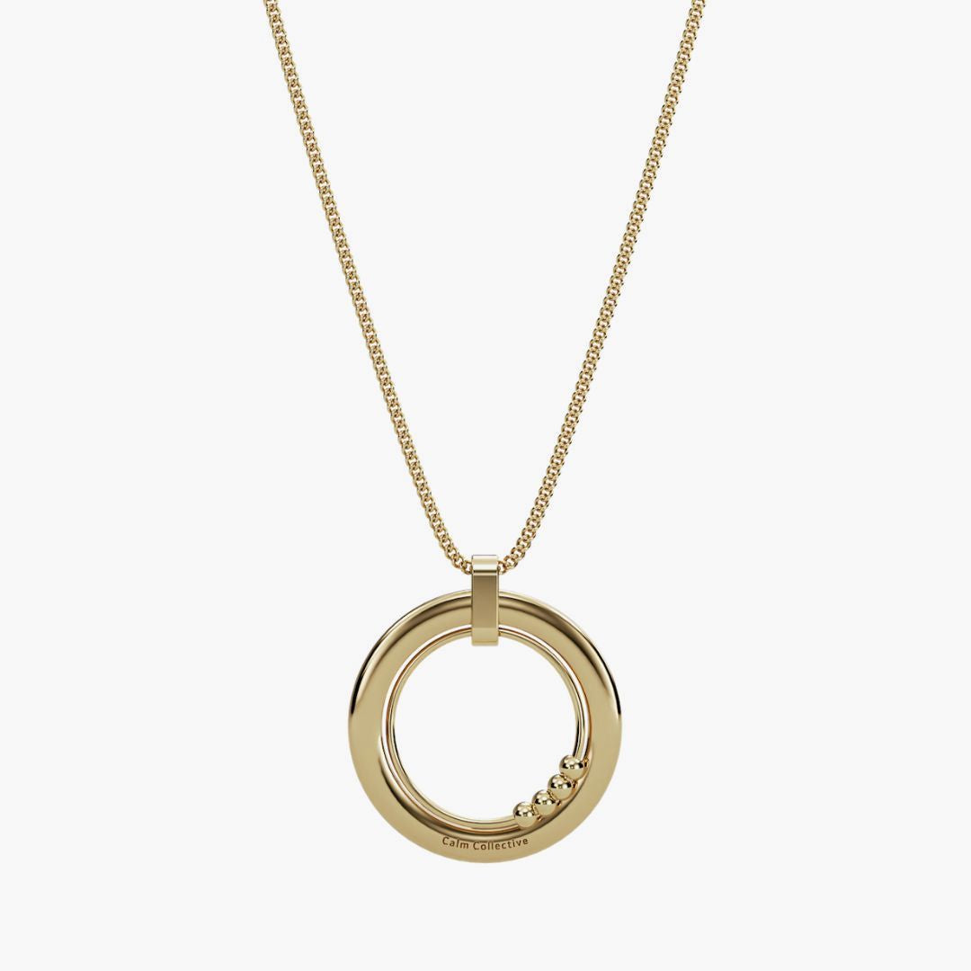 gold 4-bead fidget necklace