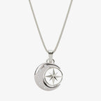 silver moon and spinning star necklace