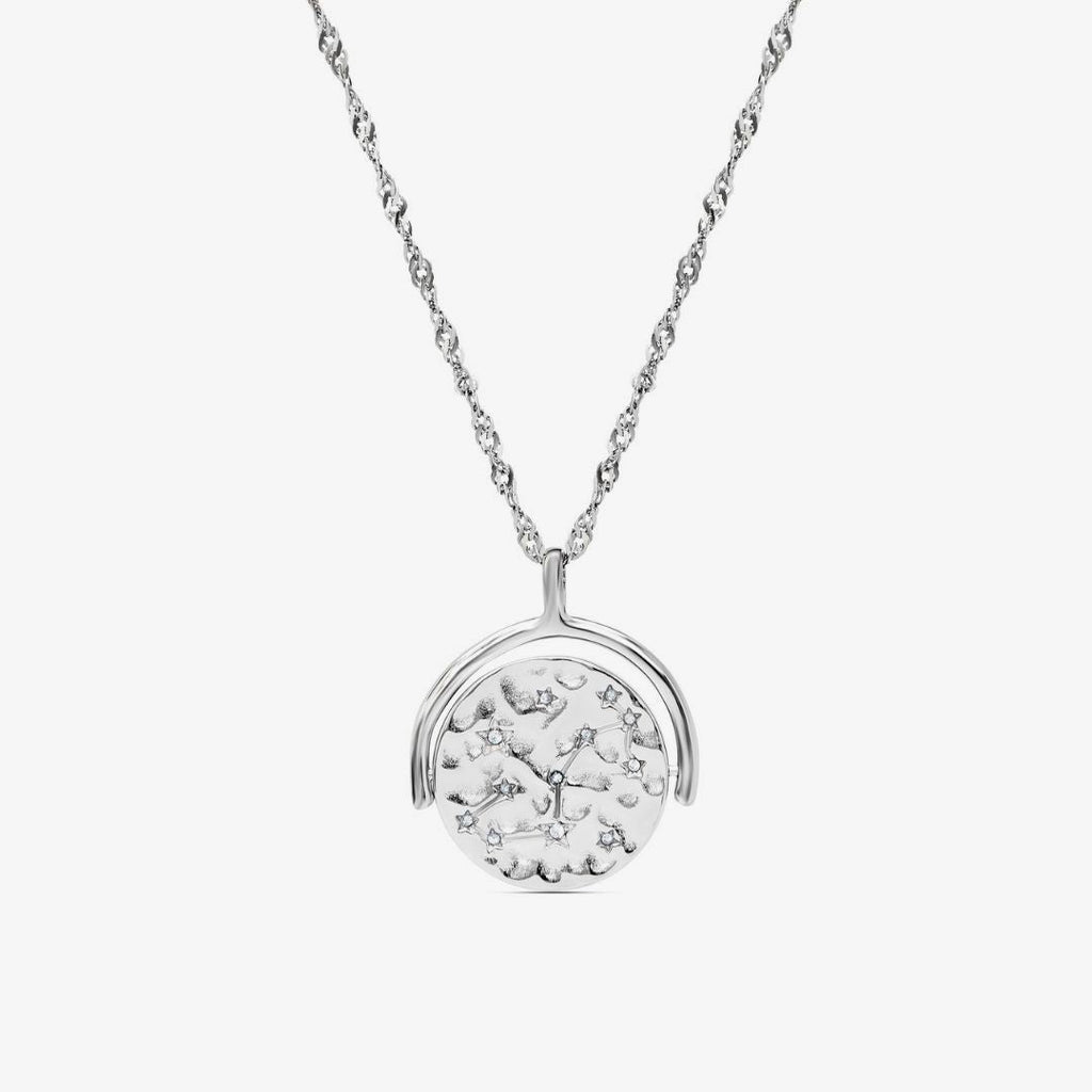 silver constellation spinning necklace