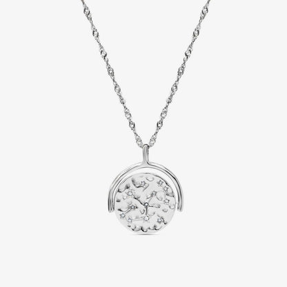 silver constellation spinning necklace