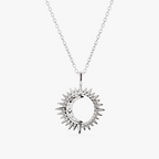 silver rotating moon necklace