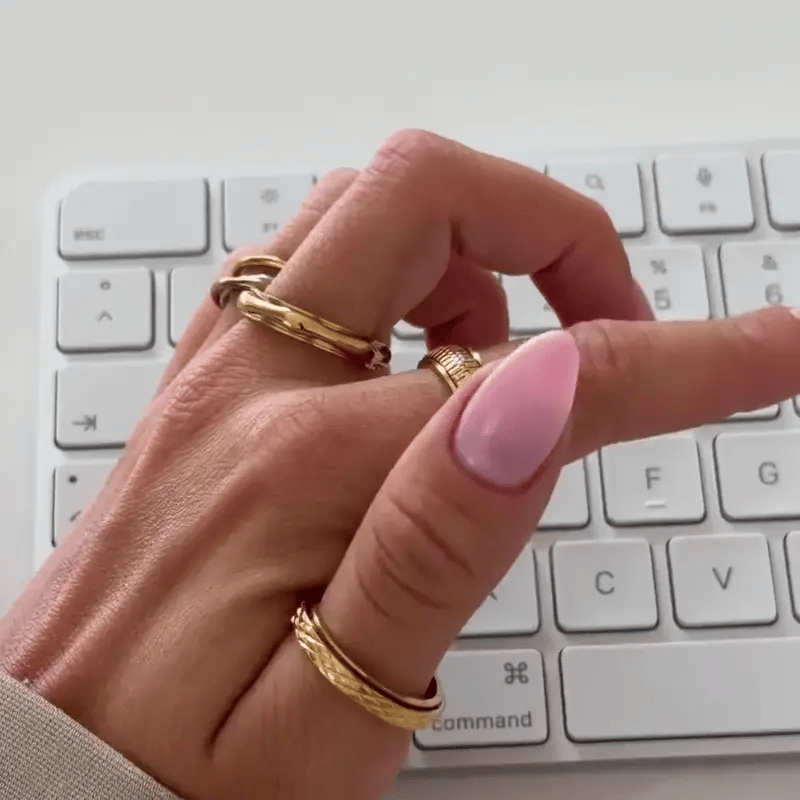 silver spinning woven ring