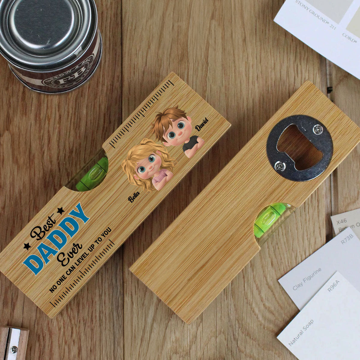 No One Measures Up To You - Personalized Custom Wooden Spirit Level Bottle Opener