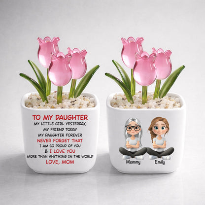 My Daughter Forever - Personalized Custom Glass Everlasting Tulips