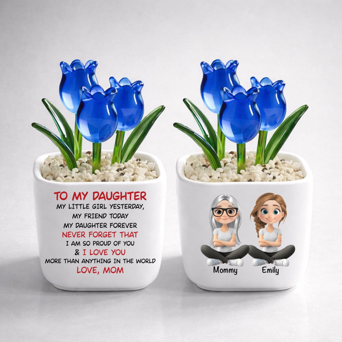 My Daughter Forever - Personalized Custom Glass Everlasting Tulips