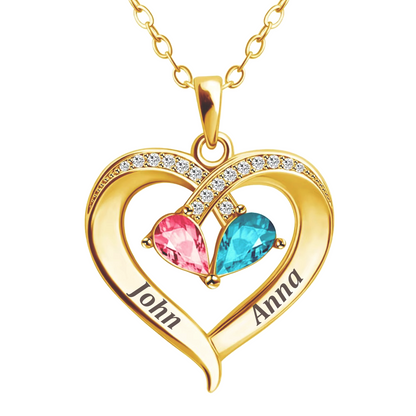 To My Wife – Birthstone Heart Necklace