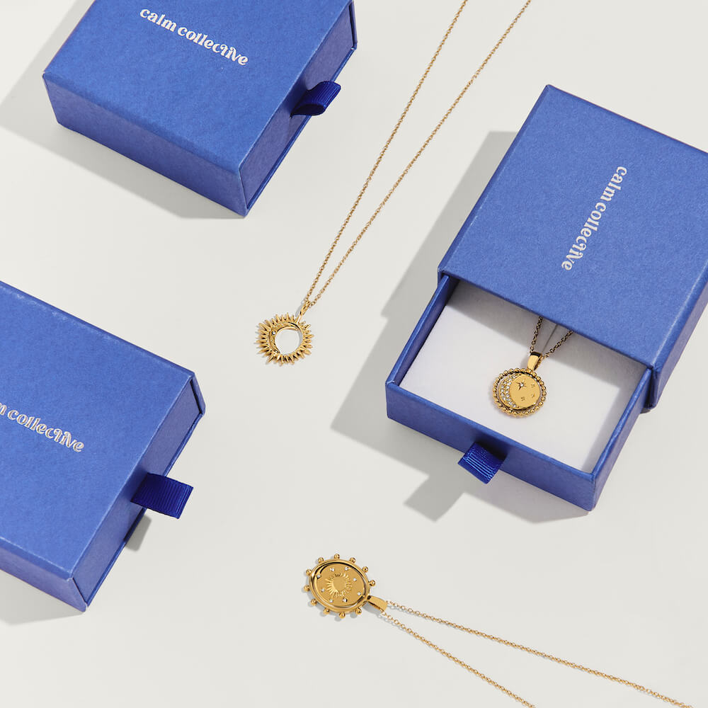 gold constellation spinning necklace