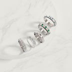 silver star & blue crystal anxiety ring
