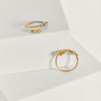 mixed metal 4-bead adjustable anxiety ring (316L)
